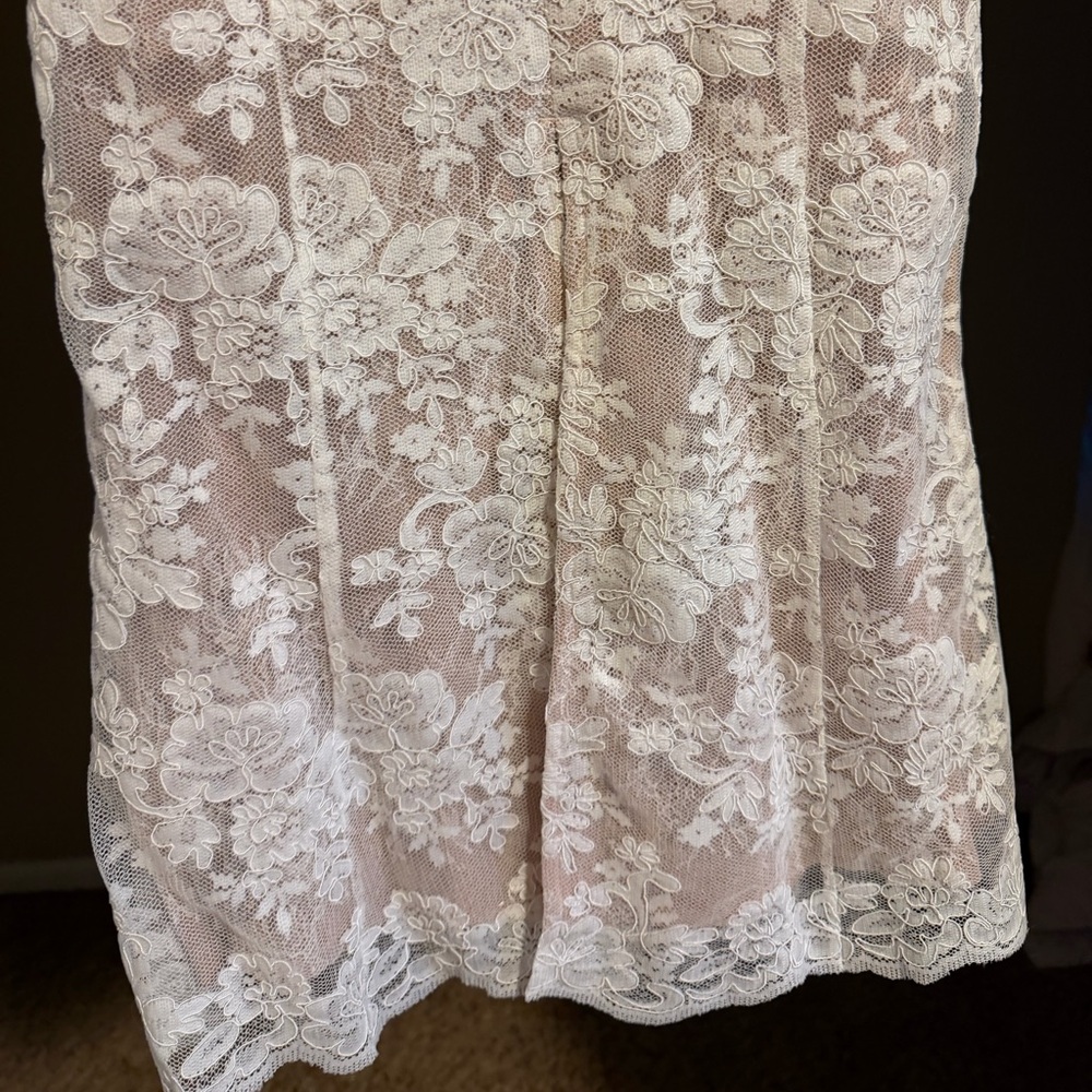 V. Chapman Betty Dress in White Chantilly Lace - Size 6 - Picture 8 of 8